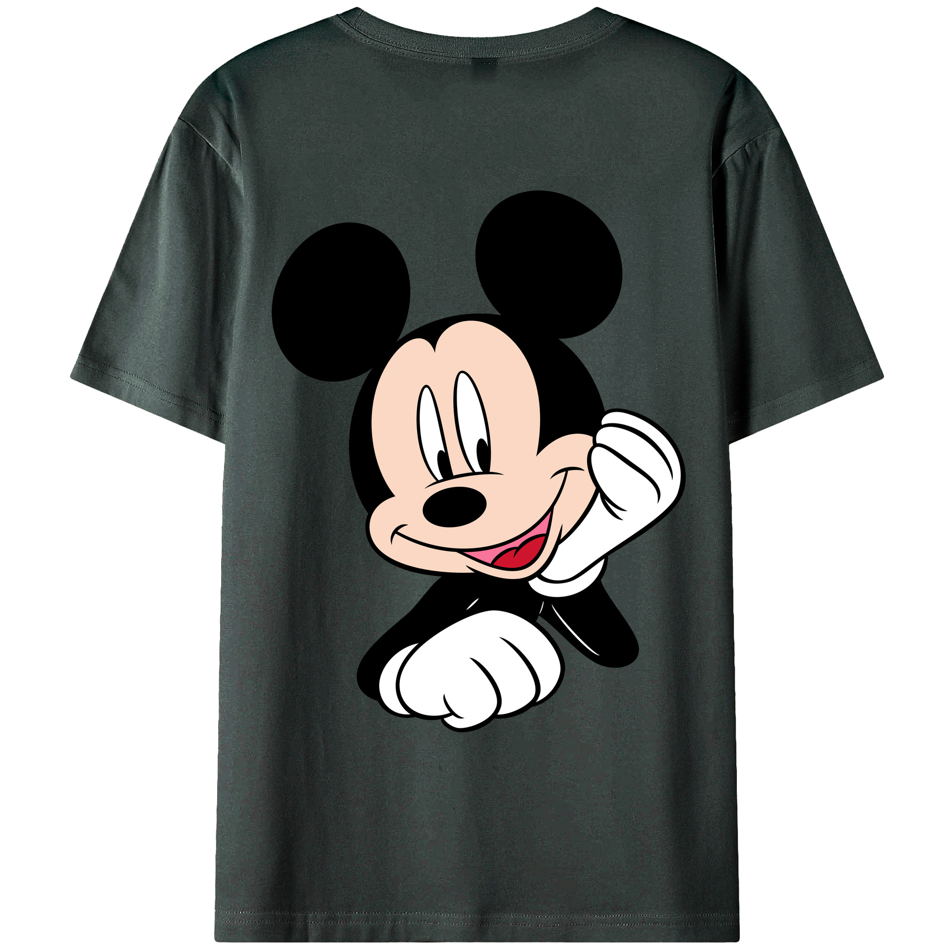 ミッキーマウス Mickey Mouse 綿100％ メンズ半袖Tシャツ（バックプリント） 通気性